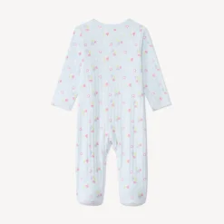 Ensemble dors-bien + bavoir à fleurs pour bébé fille avec ouvertures différentes selon l'âge