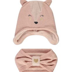 Ensemble en tricot bonnet + snood pour bébé fille