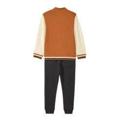 Ensemble gilet brodé fantaisie à col teddy + jogging pour garçon