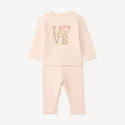 Ensemble jogging avec broderie ourson pour bébé fille