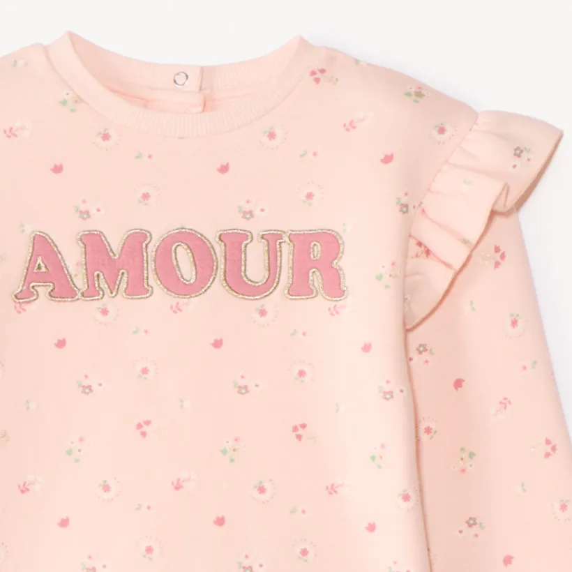 Ensemble jogging avec sweat imprimé pour bébé fille