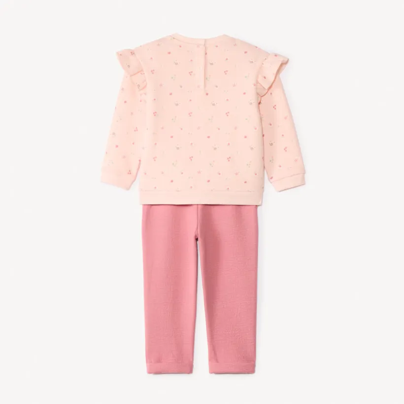 Ensemble jogging avec sweat imprimé pour bébé fille