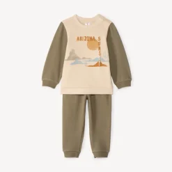 Ensemble jogging bi-matière color block pour bébé garçon