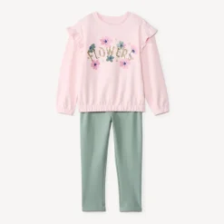 Ensemble jogging en scuba avec sequins pour fille