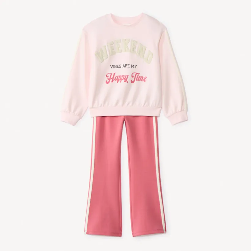 Ensemble jogging en scuba avec patchs bouclettes pour fille