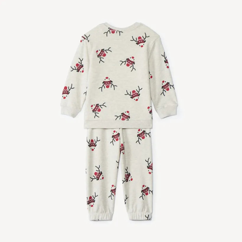 Ensemble jogging imprimé rennes de Noël pour bébé garçon