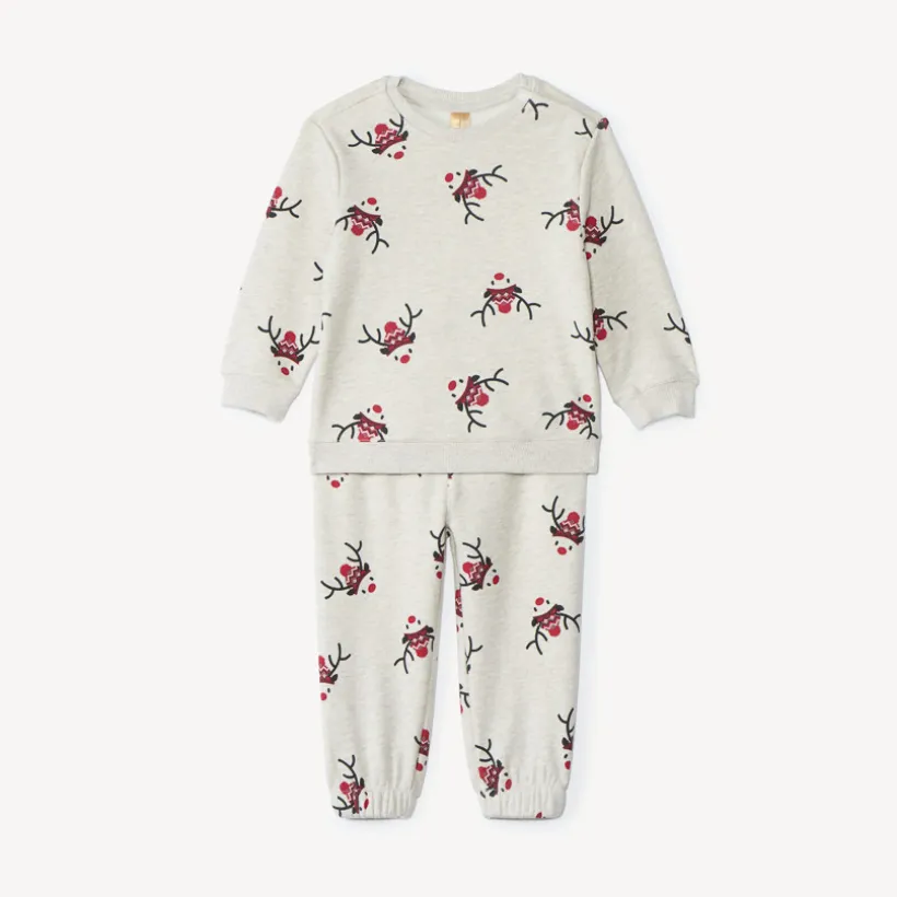 Ensemble jogging imprimé rennes de Noël pour bébé garçon