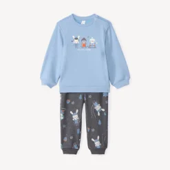 Ensemble jogging molleton motif ski pour bébé garçon