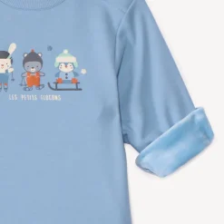 Ensemble jogging molleton motif ski pour bébé garçon