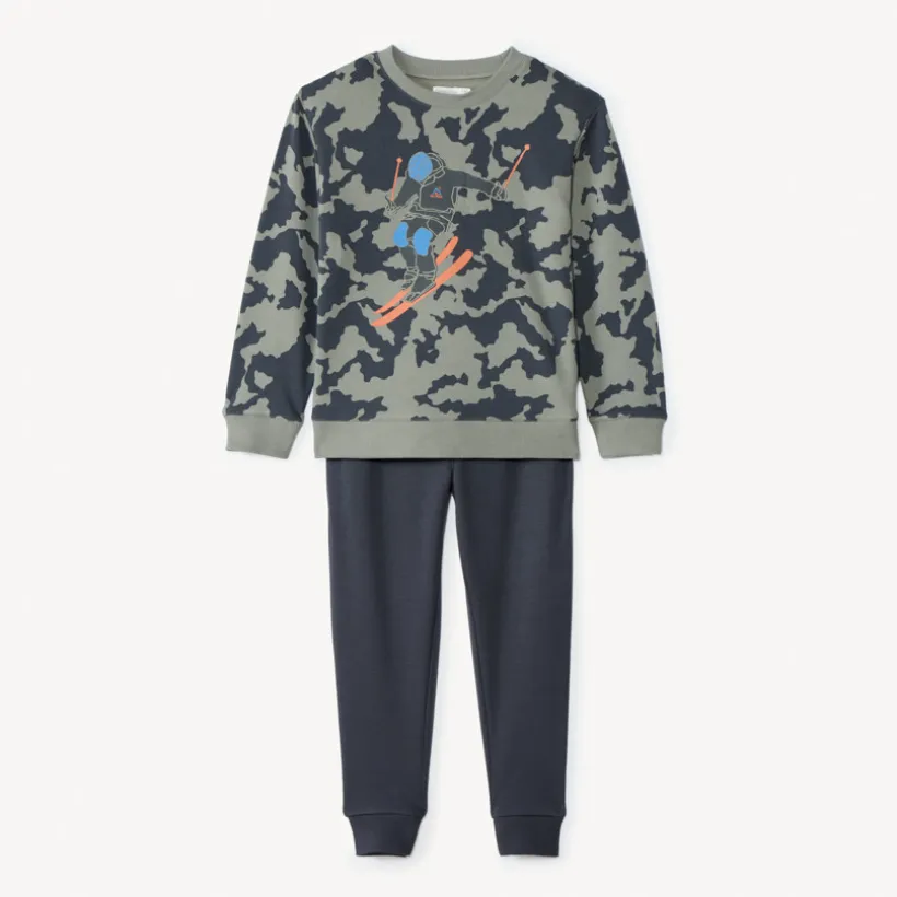 Ensemble jogging molleton motif ski pour garçon