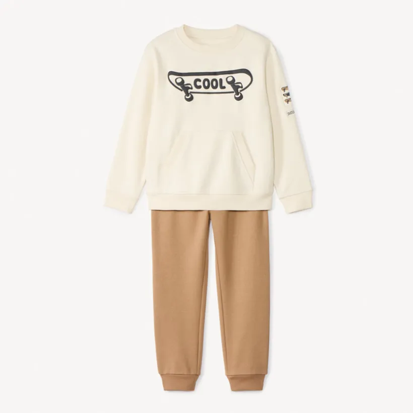 Ensemble jogging molleton motif skate en relief pour garçon