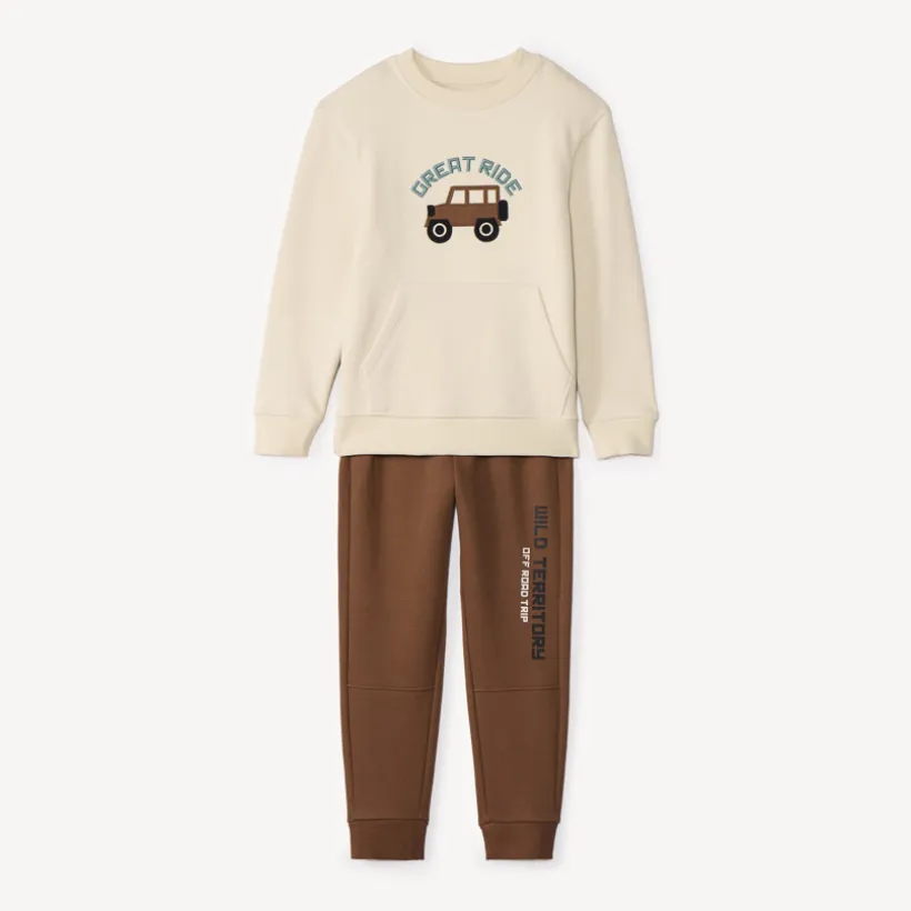 Ensemble jogging molleton patch 4x4 pour garçon