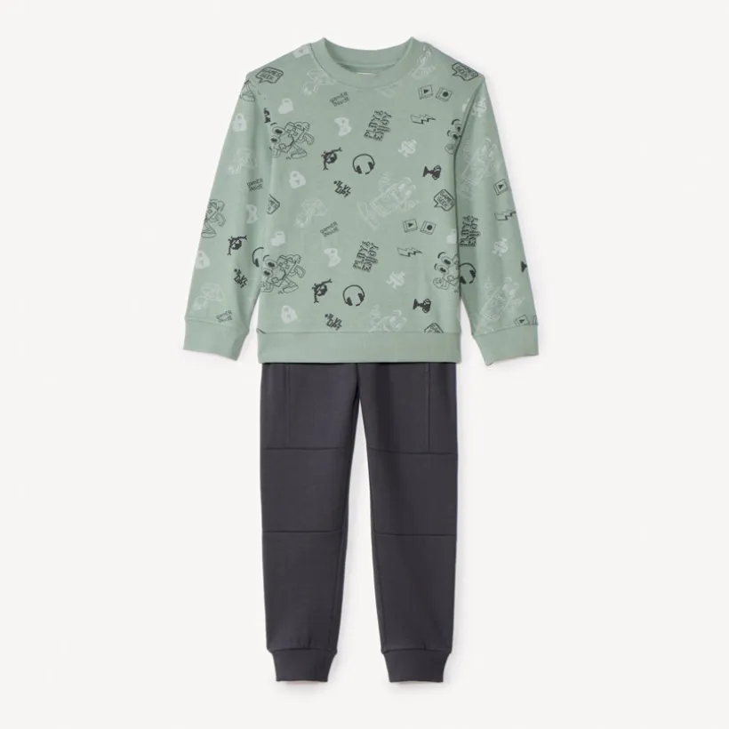 Ensemble jogging molleton à sweat imprimé pour garçon