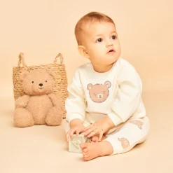 Ensemble jogging ourson en nid d'abeille pour bébé