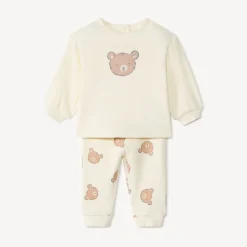 Ensemble jogging oursons en nid d'abeille pour bébé