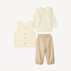 Ensemble long 3 pièces bébé garçon avec gilet sherpa