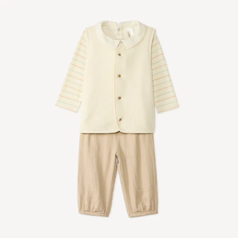 Ensemble long 3 pièces bébé garçon avec gilet sherpa