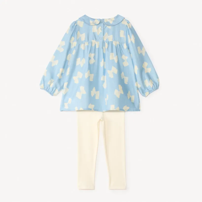 Ensemble long tunique + caleçon motif nœuds pour bébé fille