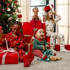 Ensemble ludique dors-bien lutin de Noël + bonnet en velours pour bébé