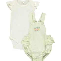 Ensemble 2 pièces avec barboteuse rayée pour bébé fille