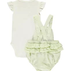 Ensemble 2 pièces avec barboteuse rayée pour bébé fille