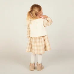 Ensemble 2 pièces avec robe à carreaux pour bébé fille