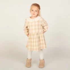 Ensemble 2 pièces avec robe à carreaux pour bébé fille