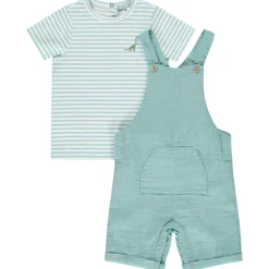 Ensemble 2 pièces avec salopette et t-shirt rayé pour bébé garçon