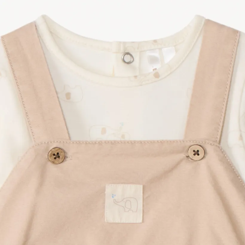 Ensemble 2 pièces avec salopette pour bébé garçon