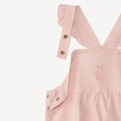 Ensemble 2 pièces avec salopette brodée pour bébé fille