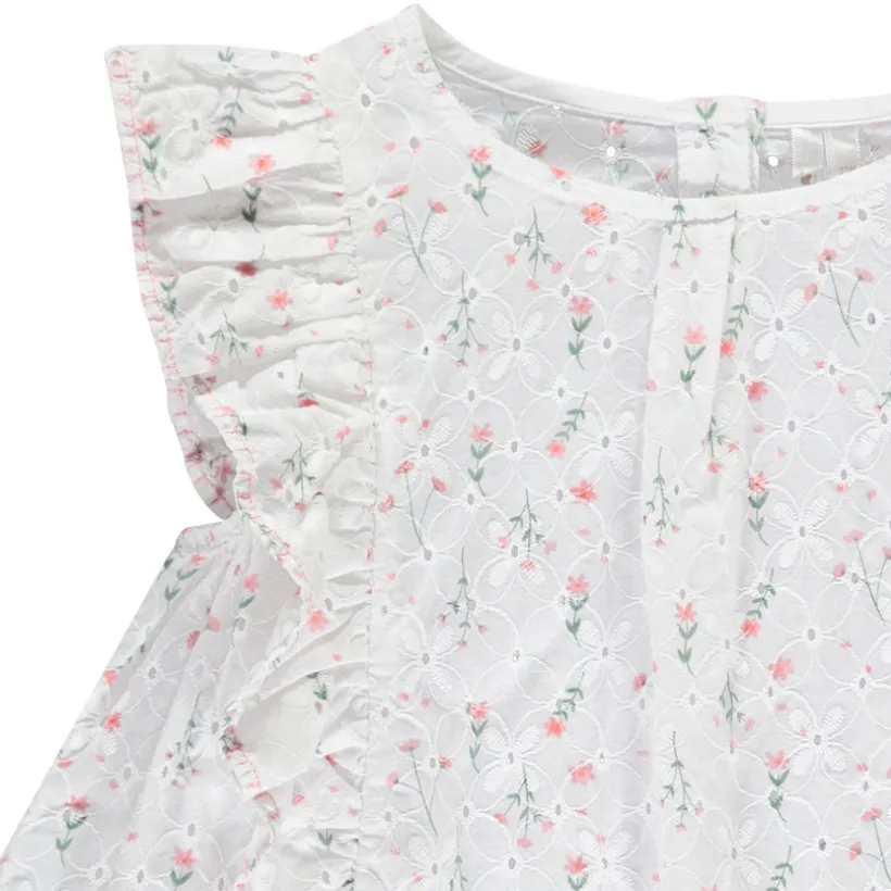 Ensemble 2 pièces avec tunique en broderie anglaise pour bébé fille