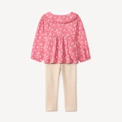 Ensemble 2 pièces avec tunique fleurie pour bébé fille