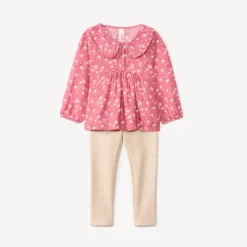 Ensemble 2 pièces avec tunique fleurie pour bébé fille