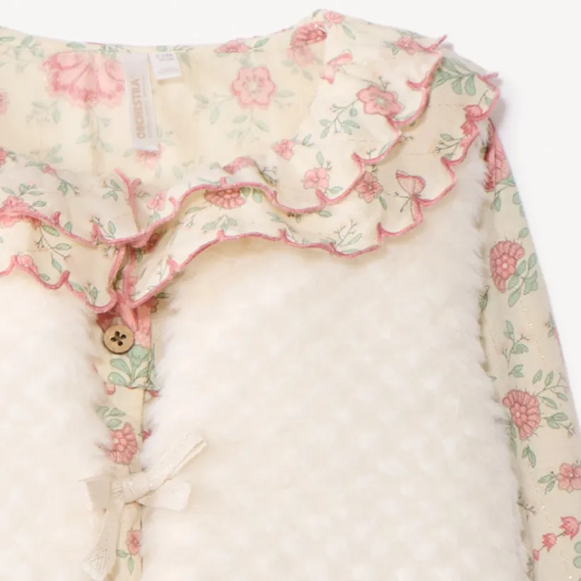 Ensemble 3 pièces avec tunique fleurie pour bébé fille