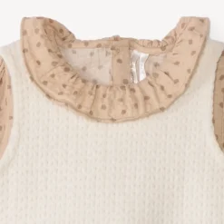 Ensemble 3 pièces avec tunique à pois pour bébé fille