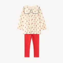 Ensemble 2 pièces bébé fille tunique et legging à motifs tulipes