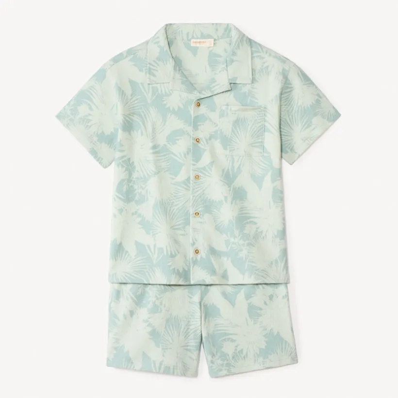Ensemble 2 pièces chemise + bermuda style hawaïen pour garçon
