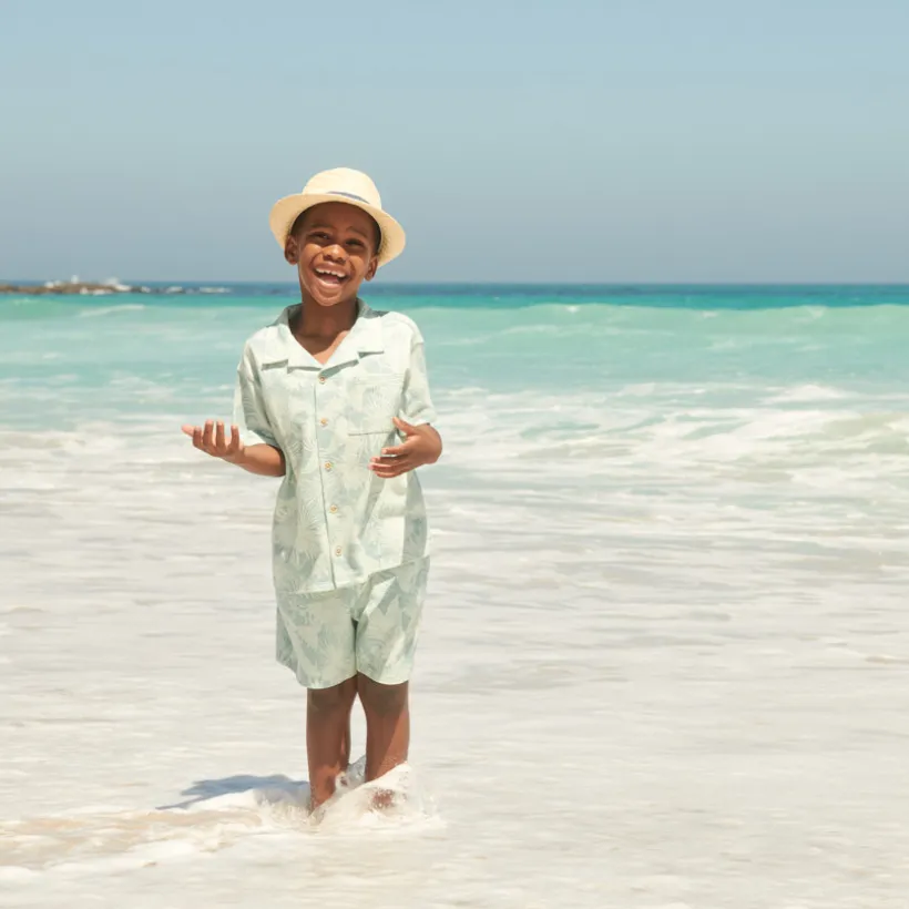Ensemble 2 pièces chemise + bermuda style hawaïen pour garçon