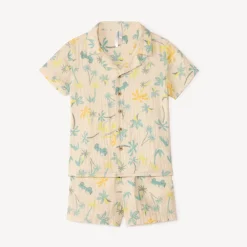 Ensemble 2 pièces chemise manches courtes + bermuda à motifs tropicaux pour bébé garçon