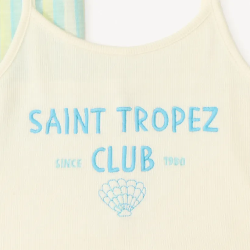 Ensemble 2 pièces chemise manches courtes + crop top fantaisie pour fille