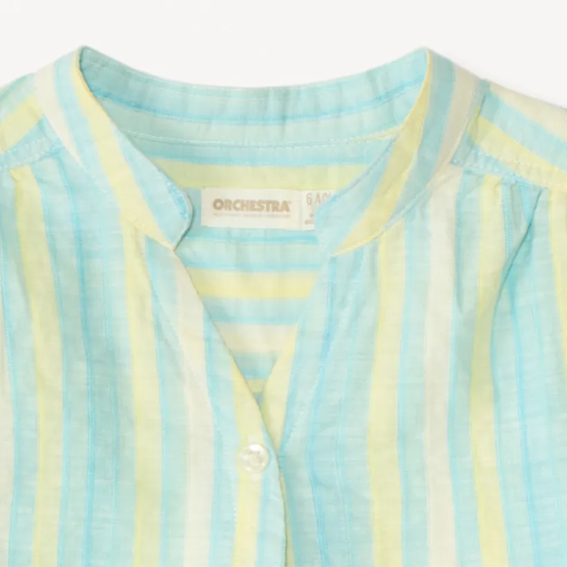 Ensemble 2 pièces chemise manches courtes + crop top fantaisie pour fille