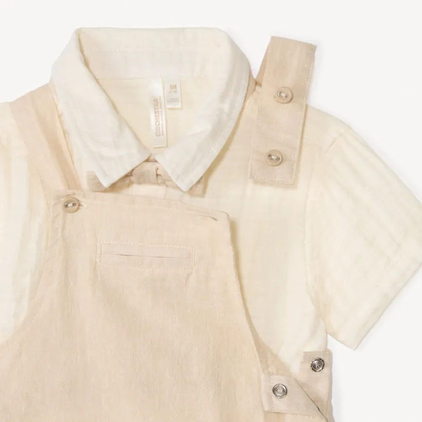 Ensemble 2 pièces chemise + salopette pour bébé garçon