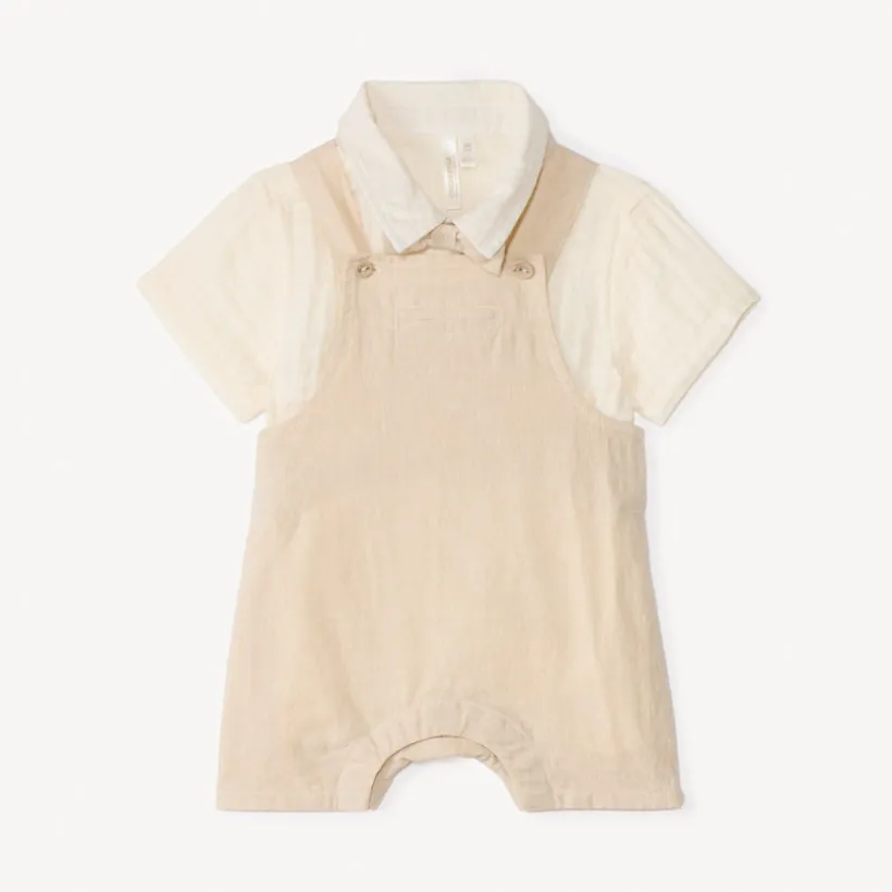 Ensemble 2 pièces chemise + salopette pour bébé garçon