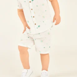 Ensemble 2 pièces chemise + short imprimé tortues pour bébé garçon