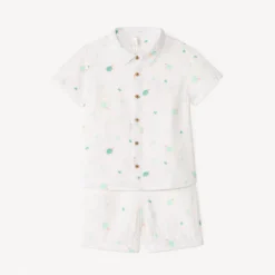 Ensemble 2 pièces chemise + short imprimé tortues pour bébé garçon