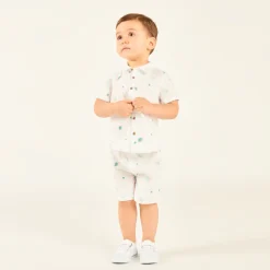 Ensemble 2 pièces chemise + short imprimé tortues pour bébé garçon