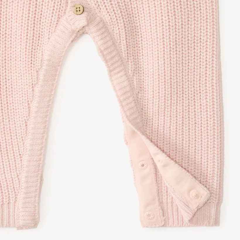Ensemble 2 pièces combinaison + bonnet en tricot pour bébé fille