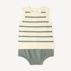 Ensemble 2 pièces débardeur + bloomer en tricot pour bébé garçon