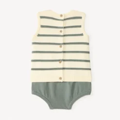 Ensemble 2 pièces débardeur + bloomer en tricot pour bébé garçon