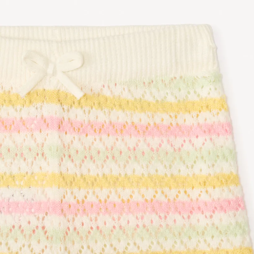 Ensemble 2 pièces débardeur + short en maille tricotée fantaisie pour bébé fille